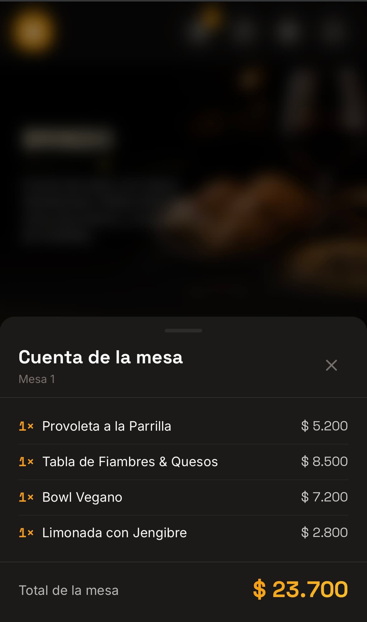 Carta digital de Brindo — pantalla 4